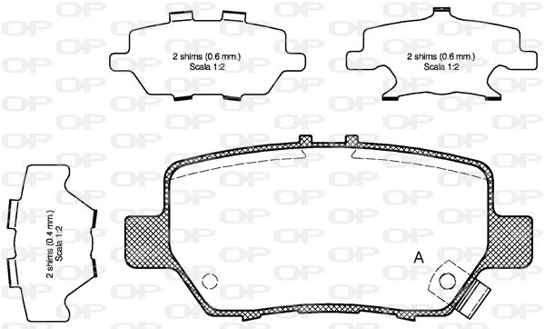 OPEN PARTS Piduriklotsi komplekt,ketaspidur BPA1168.02